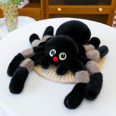 Halloweendecoratie Gekleurd Oog Spin Pluche Pop Simulatie Interactieve Spin Knuffeldier Speelgoed Handgemaakt Zacht