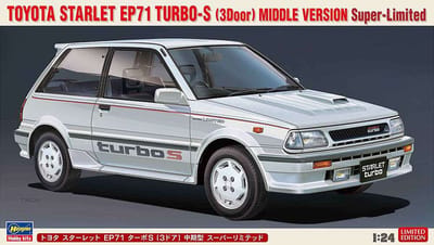 Hasegawa Modelbouwpakket Auto - 20508 (21132) Toyota Starlet EP71 Turbo 3 door Mid. Version Plastic - 1:24 - Modelbouw