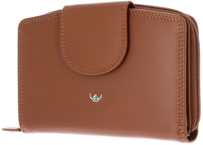 Golden Head Leren portemonnee Polo RFID Protect Damenbörse mit RV 3319 Cognac bruine