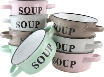 OTIX Soepkommen - met Oor - Set van 8 - Schaaltjes - 500ml - Diverse - Kleuren - SOUP