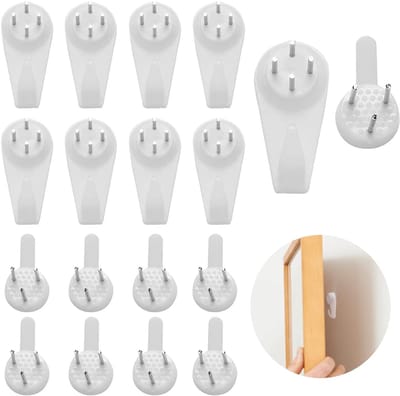 Allecto - Fotohangers zonder boren - Wandhaken set - 80 stuks - Wit - Geen sporen - Makkelijk ophangen - Geschikt voor diverse muren