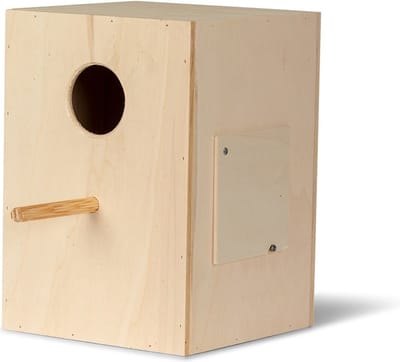 Houten Broedblok voor valkparkieten | Veilig & comfortabel - Vogelhuisje - Nestkastje - Vogel Huis - Rechts - Broedblokken voor parkieten - Nestkasten / vogelhuisjes - Nesten - Valkparkiet (Nymphicus hollandicus)