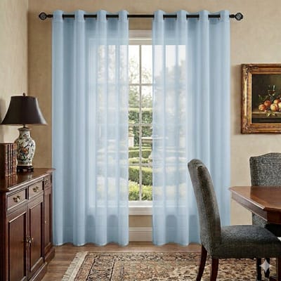 Maison Elara Transparante Vitrage met Ringen - Paneelgordijnen voor Slaapkamer en Woonkamer - 2 Panelen - 140x225 cm - Nijlblauw