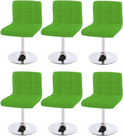 Set van 6 eetkamerstoelen Bureaustoel Stoel Kavala kunstleer chroom ~ groen