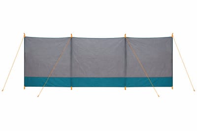 HEM Camping Windscherm 400 x 140 cm – Compleet Met Stokken, Haringen & Scheerlijnen – Waterafstotend 190T Polyester – Glasfiber – Blauw/Donkergrijs