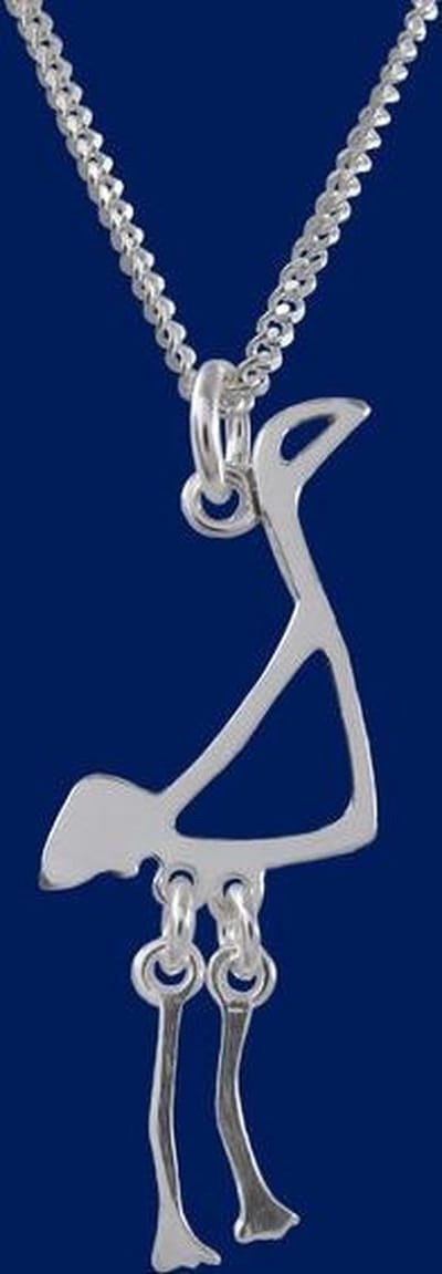 AuBor ®. Hanger. Zilver. De kraanvogel.
