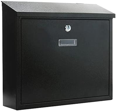 Metalen brievenbus voor brieven en post - Zwart 350x90x320mm