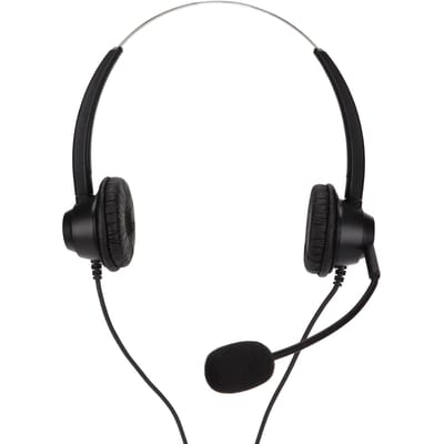 Casque Téléphonique Réduction de Bruit Tête Droite 3,5 mm Casque Service Client avec Micro pour Téléphones VOIP Centre d'Appels