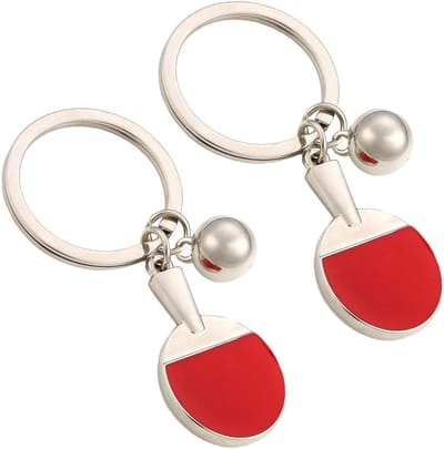 Tafeltennis Sleutelhangers Set - Ping Pong Keychain voor Sportliefhebbers - Leuk Cadeau voor Familie en Vrienden - Feestelijke Accessoire voor Kerst, Nieuwjaar en Verjaardag