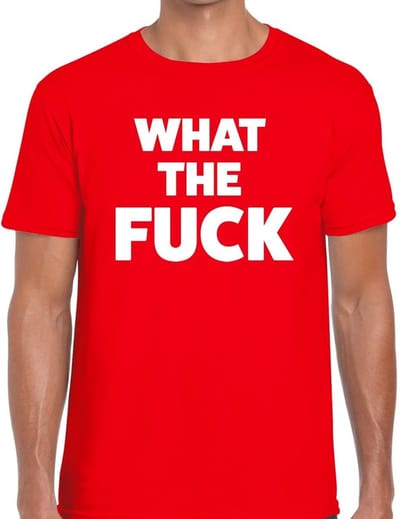 What the Fuck heren shirt rood - Heren feest t-shirts S