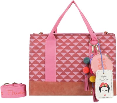 Fritzi aus Preußen schoudertas accessoiretas Canvas Fritzi x Frida Kahlo Tote Bag Limited Geo roze