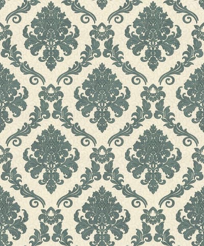 Barok Vliesbehang Groen Wit met Glitter – Hotel Chic | Palitra 1368-17