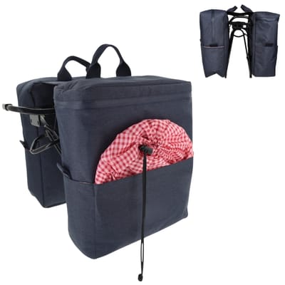 Toppoint Dubbele (Koel) Picknick Fietstas R-PET - 26 x 13 x 34 cm - Donkerblauw