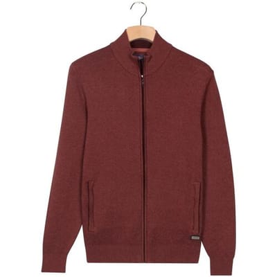 Baileys Vest Two-Tone Faux-Uni Cotton Full Zip Mauve Melange / male