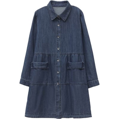 Dameskleding grote maat, Lente lange windbreakerjas voor mama, Dames nieuwe denim top S denimblauwe kleur