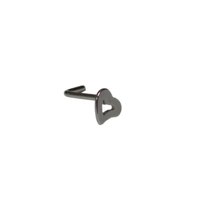 Aramat Jewels | Neuspiercing | Elegante Stalen Neuspiercing met Open Hartje | | | |4mm | Staal | Volwassenen | Verkleurd niet