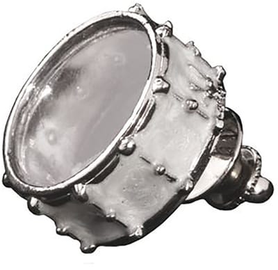 Music Gifts - Speldje Snare Drum 3-D - Verzilverd - Gedetailleerd