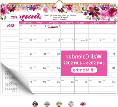 Wandkalender 2026-2027 - Maandplanner Agenda - Georganiseerd Blijven - 18 Maanden Overzicht - 115 x 147 Inch - Bloemen Thema