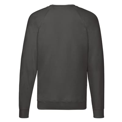 Fruit of the Loom Unisex Lichtgewicht Raglan Sweatshirt voor volwassenen (Licht Grafiet)