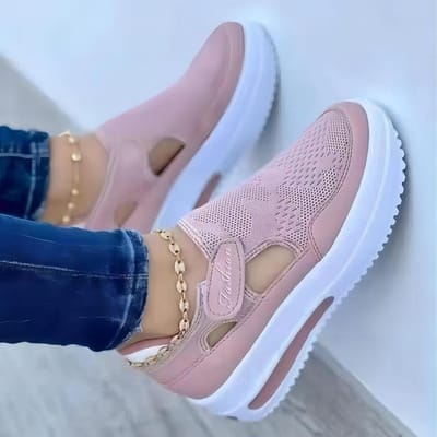 Chaussures femmes baskets femme chaussures décontractées été nouveau respirant maille dames chaussures de Sport vulcanisé femmes plate-forme sandales 39 gray