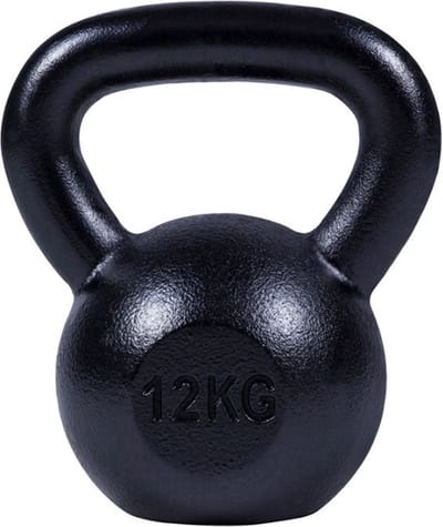 Gorilla Sports - Kettlebell - Gietijzer - Extra Stabiel - Zwart - 12 kg