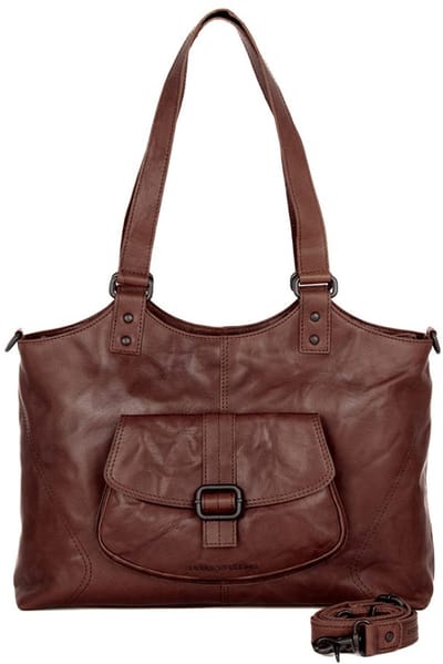Leren Laptop / Schoudertas - 15.6 inch - Kalynn - Donkerbruin