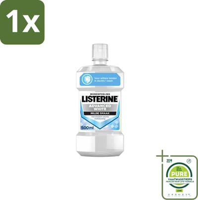 1 x Listerine – Mondwater – Advanced White – 500 ml - Mondwater - Tanden Witteren - Mondhygiëne - Mondverzorging - Aanslag Voorkomen