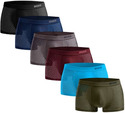 BOXR Boxershort Heren 6 Pack - Bamboe Ondergoed Heren - Duurzaam & Ademend - Zijdezacht - Perfecte Pasvorm - Ondergoed Heren - Onderbroeken Heren - Ideaal voor Dagelijks Gebruik & Sport - Maat L