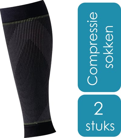 Pediq Compressie sokken M - 2 stuks - Voorkom blessures & spierpijn, sneller herstel - Heren & dames
