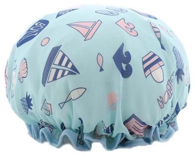 Douchemuts - Douche kap - Vissen - Haar drooghouden - Shower Cap fish - Dubbellaags - Dikke stof - Waterdicht - Blauw - Jonyx