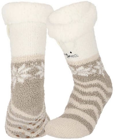 Apollo - Meiden - Fleece - Antislip - Huissokken - Kat - Maat 20/24