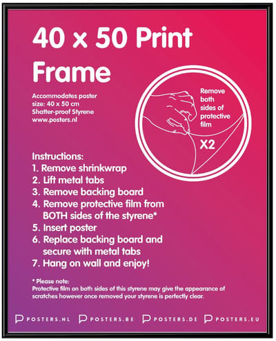 Fotolijst 40x50cm Zwart Kunststof