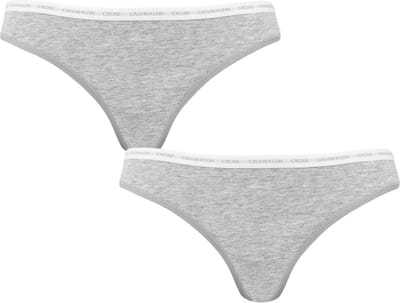 Calvin Klein dames CK ONE Cotton strings (2-pack) - grijs melange