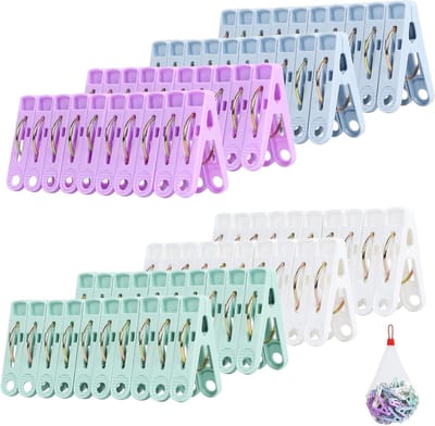 Sterke en duurzame wasknijpers - 98 stuks voor waslijn, buitengebruik, tuin en badkamer - Niet-slip, multifunctionele plastic knijpers in 4 kleuren