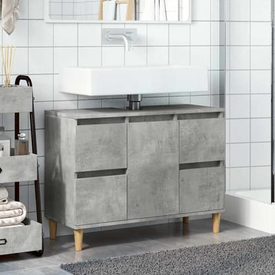 vidaXL - Wastafelkast - 80x33x60 - cm - bewerkt - hout - betongrijs