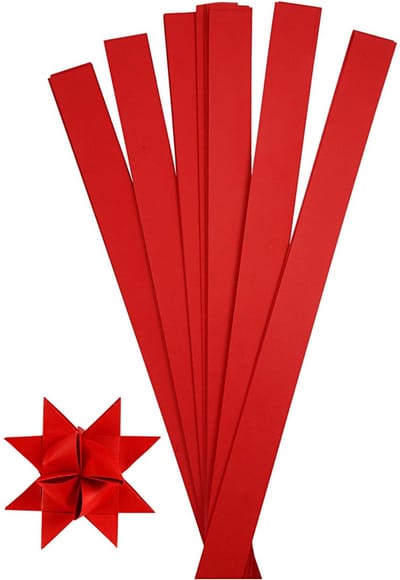 Vlechtstroken, L: 73 cm, B: 25 mm, d 11,5 cm, rood, 100 stroken/ 1 doos