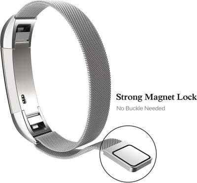 Jumada's Milanees Smartwatch bandje - Geschikt voor Fitbit Alta / Alta HR Milanese band - zilver - Maat: S - Horlogeband / Polsband / Armband