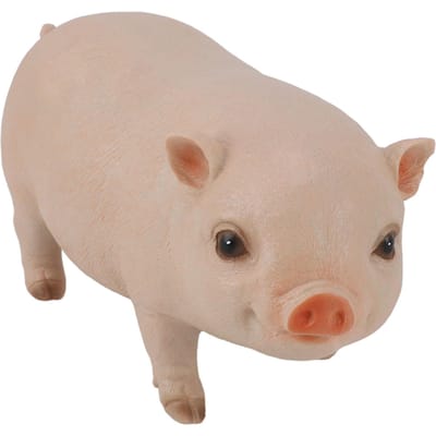 Klein Varkensbeeld Staand Biggetje Figuur Hars Dierensculptuur voor Buitentuin en Bureau roze