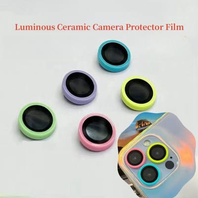 Lichtgevende Keramische Camera Protector Film Voor IPhone 17 15 16 Pro Max 17Pro 17Air 16 Plus 16Pro Lens Ring Gehard glas Gloeiende Cap