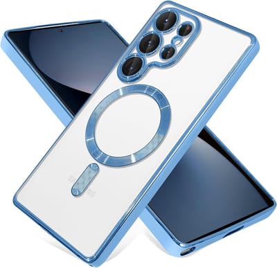 Casemania Hoesje Geschikt voor Samsung Galaxy S25 Ultra - Blauw - Siliconen Back Cover - Geschikt voor MagSafe