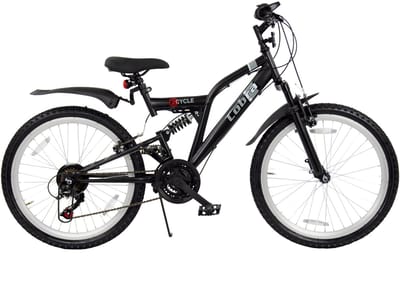 2Cycle MTB kinderfiets 24 inch (8 tot 10 jaar) voor jongens zwart