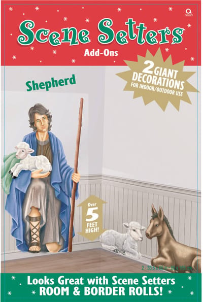 Scene Setter Muurposter Kerstmis Herder met dieren