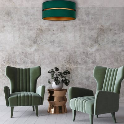 Duolla Plafondlamp Duo, groen/goud Ø 60 cm, 1-lamp