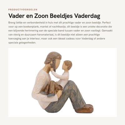 Dailygoods- Beeldjes Vader en Zoon - Hars Decoratie - Familie Beeldje - Plank Decor - Desktop Ornament - Artistiek Standbeeld - Familiebeeldje