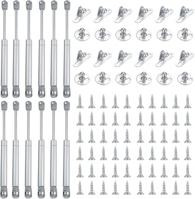 Gaslift Strut Kit 12 Stuks, 100N/10KG Steun voor Keukenladen en Kasten, Dempers en Scharnieren