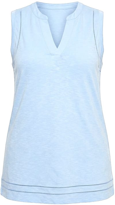 MIAMODA - Dames - Top A-lijn kanten linten - Ochtend blauw - Maat 42