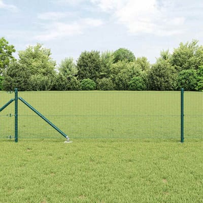 vidaXL - gelast - draadhek - met - grondpennen - 100 - x - 0,8 - m - PVC-gecoate - Staal