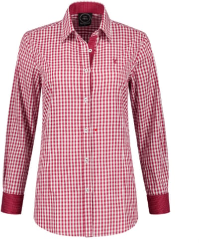 Oktoberfest - Blouse Rood-Wit - Hertenborduurwerk - Dames - Maat 3XL