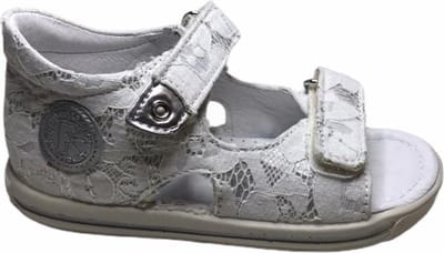 Falcotto bloemenkant velcro sandalen 1270 wit mt 26