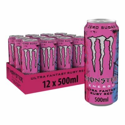 Monster Energy Ultra Fantasy Ruby Red - 12 x 500 ml blikjes - Zero Sugar